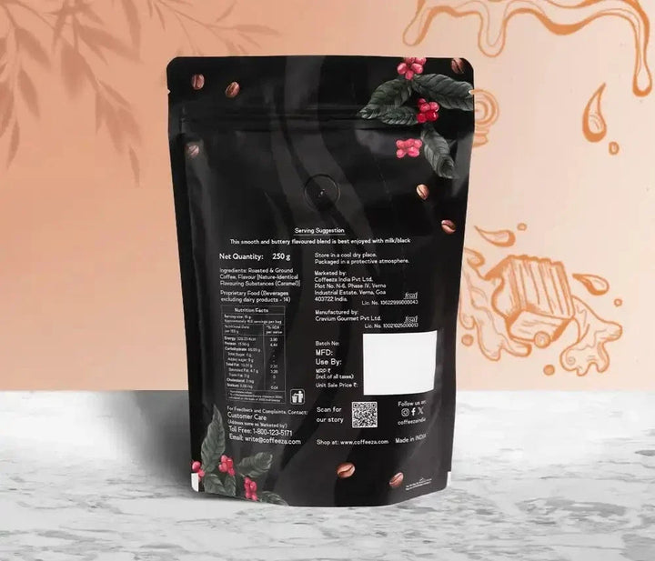 Coffeeza Caramel 100% Arabica Flavoured Ground Coffee nespresso compatible
