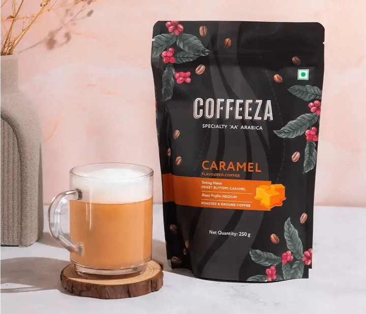 Coffeeza Caramel 100% Arabica Flavoured Ground Coffee nespresso compatible