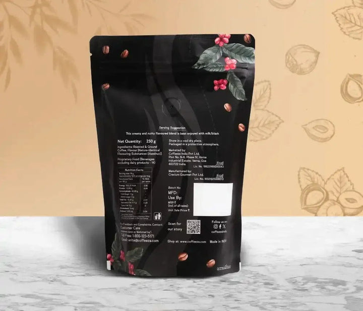 Coffeeza Hazelnut 100% Arabica Flavoured Ground Coffee nespresso compatible