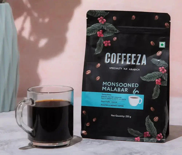 Coffeeza Monsooned Malabar Ground Coffee - AA Arabica Coffee nespresso compatible