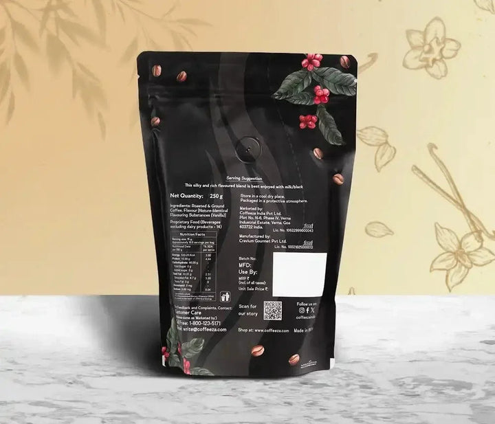 Coffeeza Vanilla 100% Arabica Flavoured Ground Coffee nespresso compatible
