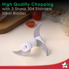 Load image into Gallery viewer, Zippy Rechargeable Wireless Electric Cordless Chopper, Stainless Steel Blades, One Touch Operation, 10 Seconds Chopping, Mincing Vegetable, Meat - 350 ML, 30 Watts, 1 Year Warranty