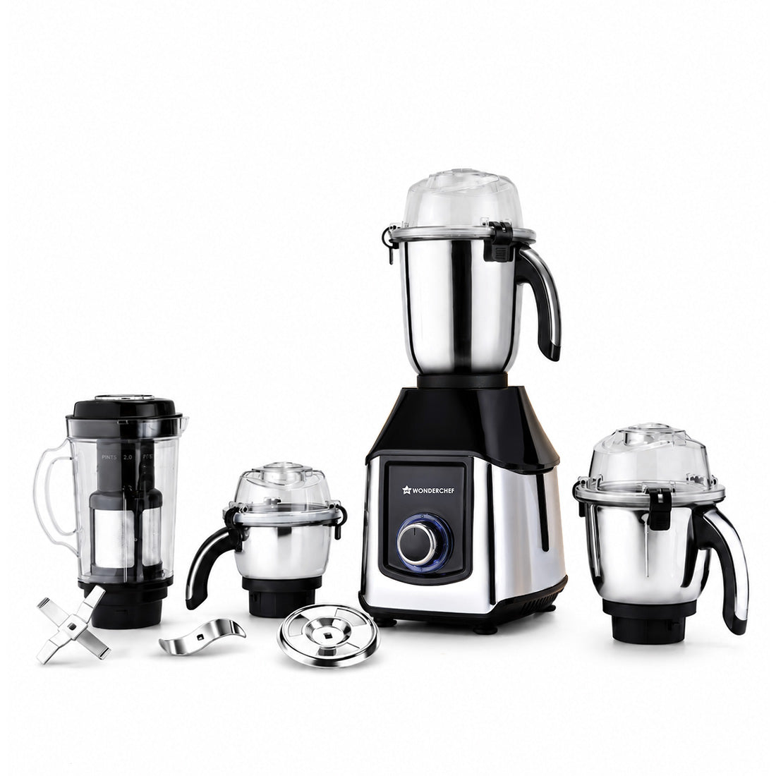 Inox 1000W Mixer Grinder with 4 Stainless-steel Jars, Special Blade for Silbatta Khada ...