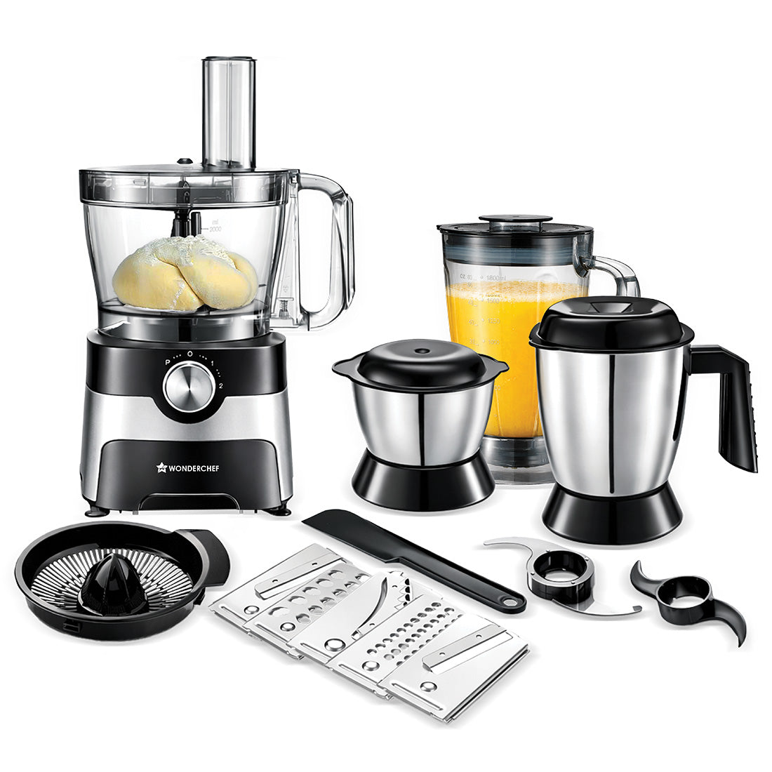 Regal 1000W Food Processor Mixer Grinder Citrus Juicer for Home and Kitchen, 4 Jars, 9-...