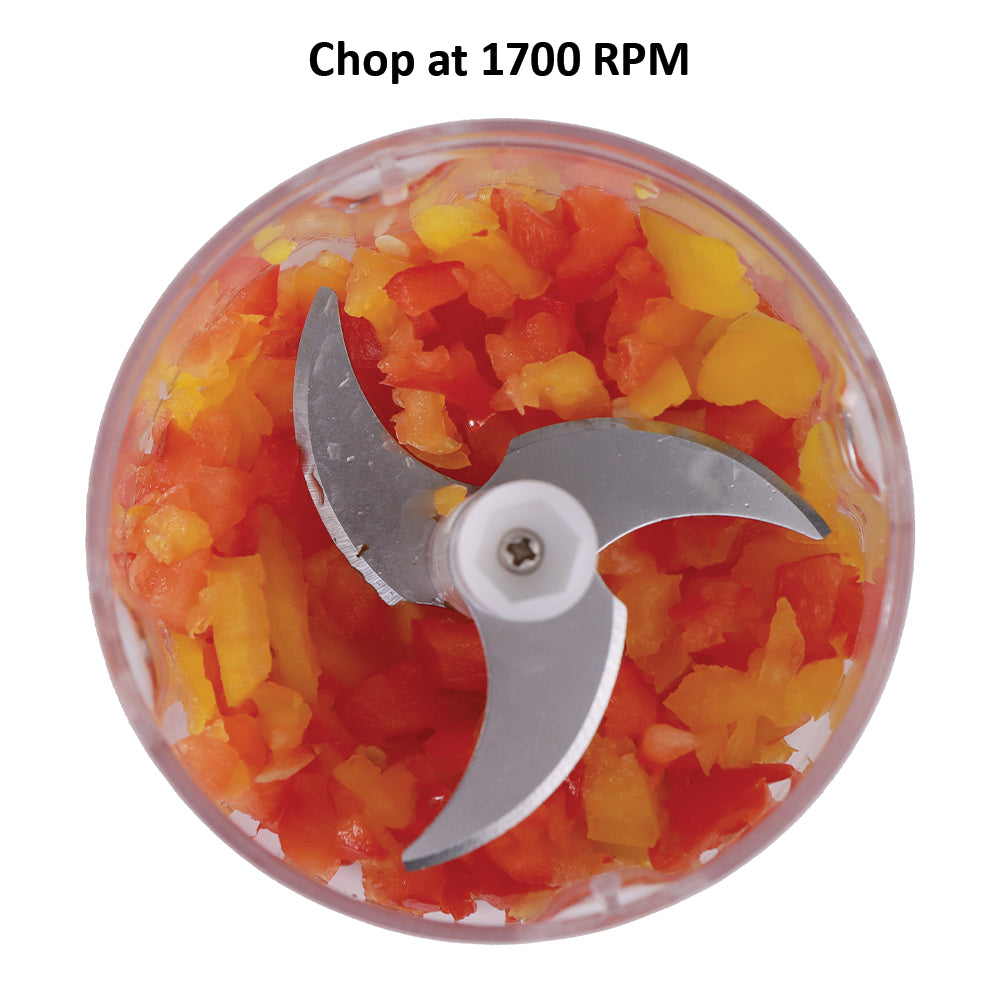 Zippy Rechargeable Wireless Electric Cordless Chopper, Stainless Steel Blades, One Touch Operation, 10 Seconds Chopping, Mincing Vegetable, Meat - 250 ML, 30 Watts, 1 Year Warranty