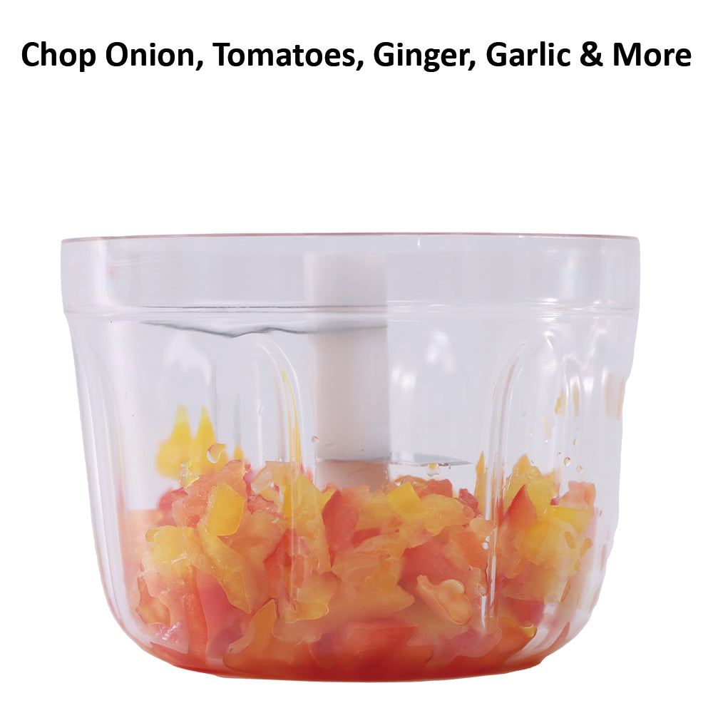 Zippy Rechargeable Wireless Electric Cordless Chopper, Stainless Steel Blades, One Touch Operation, 10 Seconds Chopping, Mincing Vegetable, Meat - 350 ML, 30 Watts, 1 Year Warranty