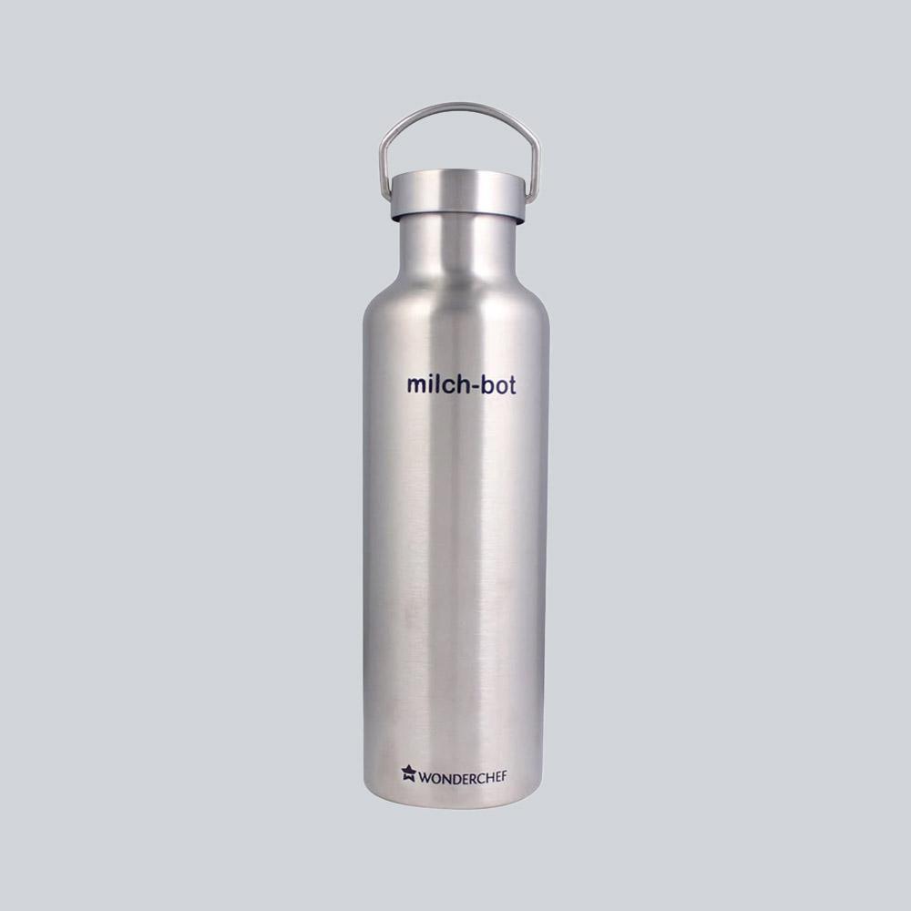 Milch-Bot, 750ml, Double Wall Stainless Steel Vacuum Insulated Hot and Cold Flask, Leak Proof Lid With Handle, 2 Years Warranty