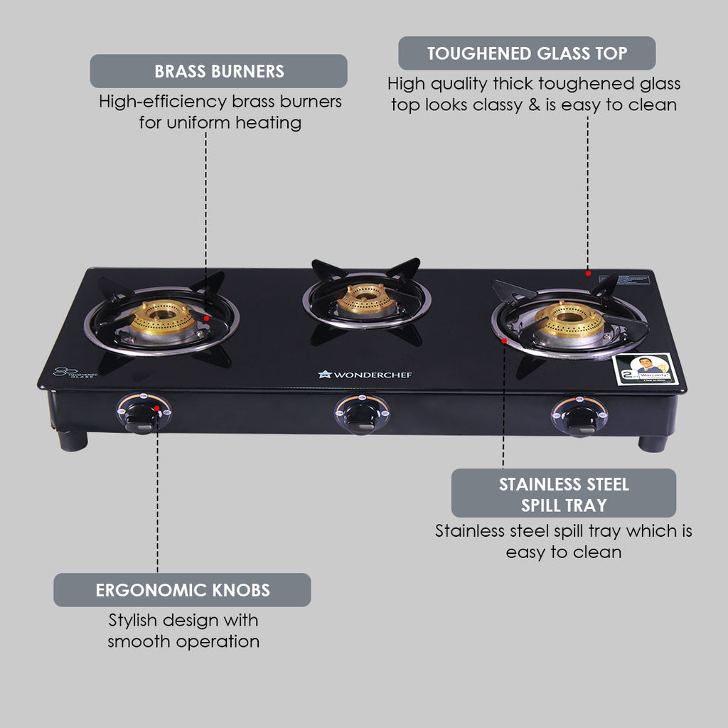Wonderchef gas stove shop 3 burner price