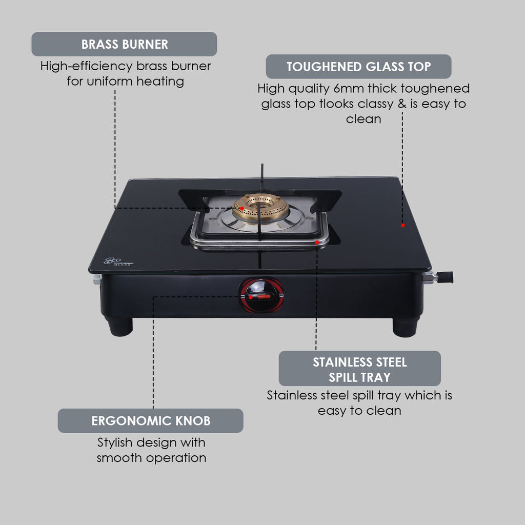 Ultima Glass Single Burner Cooktop