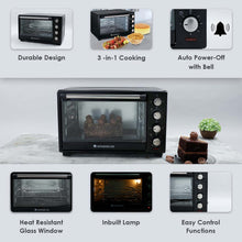 Load image into Gallery viewer, Oven Toaster Griller (OTG) - 40 Litres, Black - with Rotisserie,Auto-shut off, heat-resistant tempered glass, Multi-stage heat selection