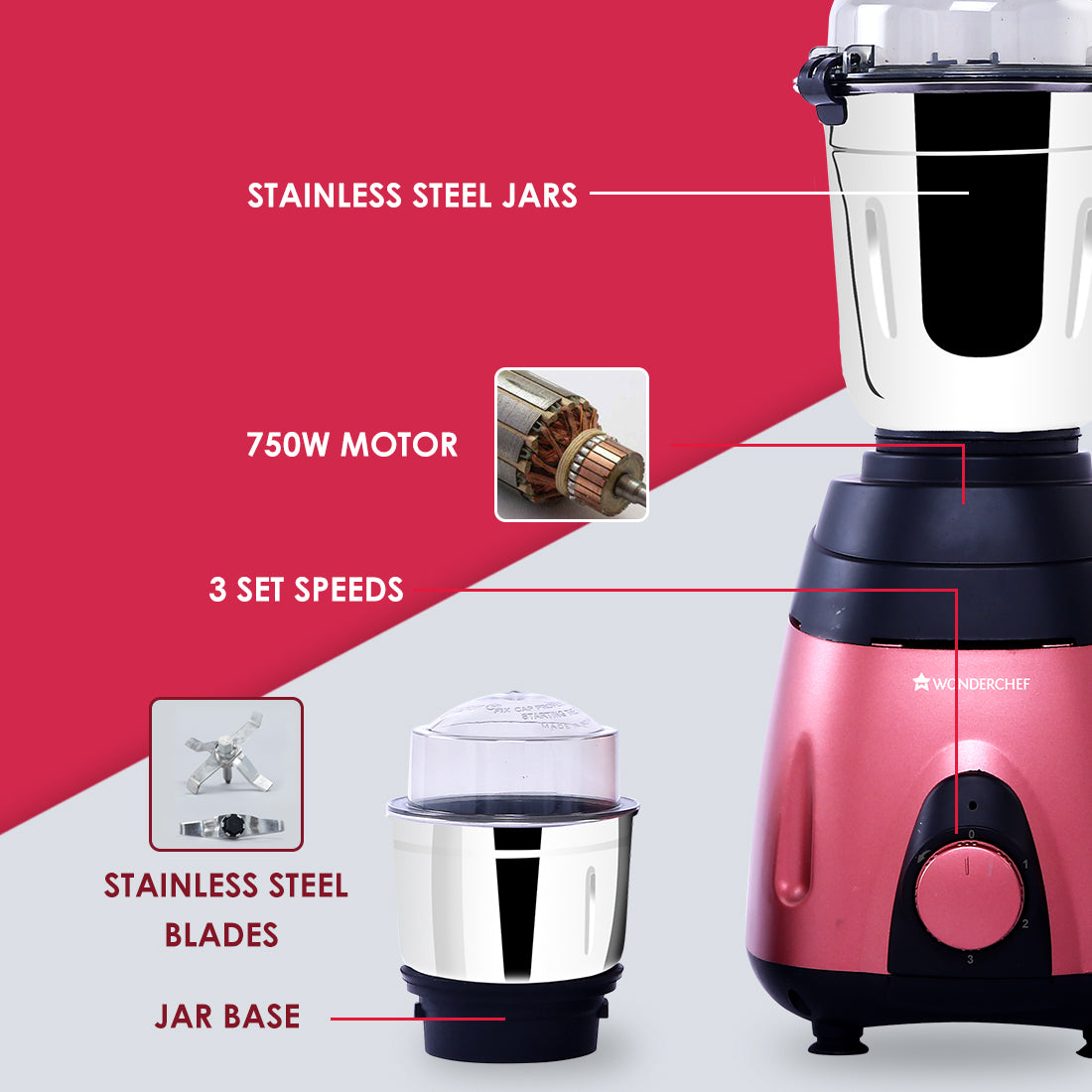 750W Food Processor with 34 Functions