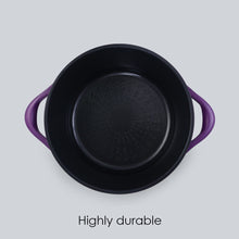 Load image into Gallery viewer, Ceramide Excellence Casserole Set, 3Pc (1200ML, 2000ML, 3500ML), Induction Friendly, Glass Lid, 2 Years Warranty, Purple