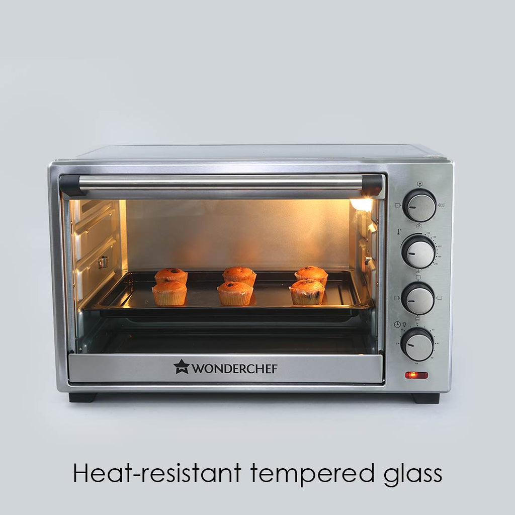 Oven Toaster Griller (OTG) - 60 Litres, Stainless Steel – with Rotisserie, Auto-shut off, heat-resistant tempered glass, 6-stage heat selection