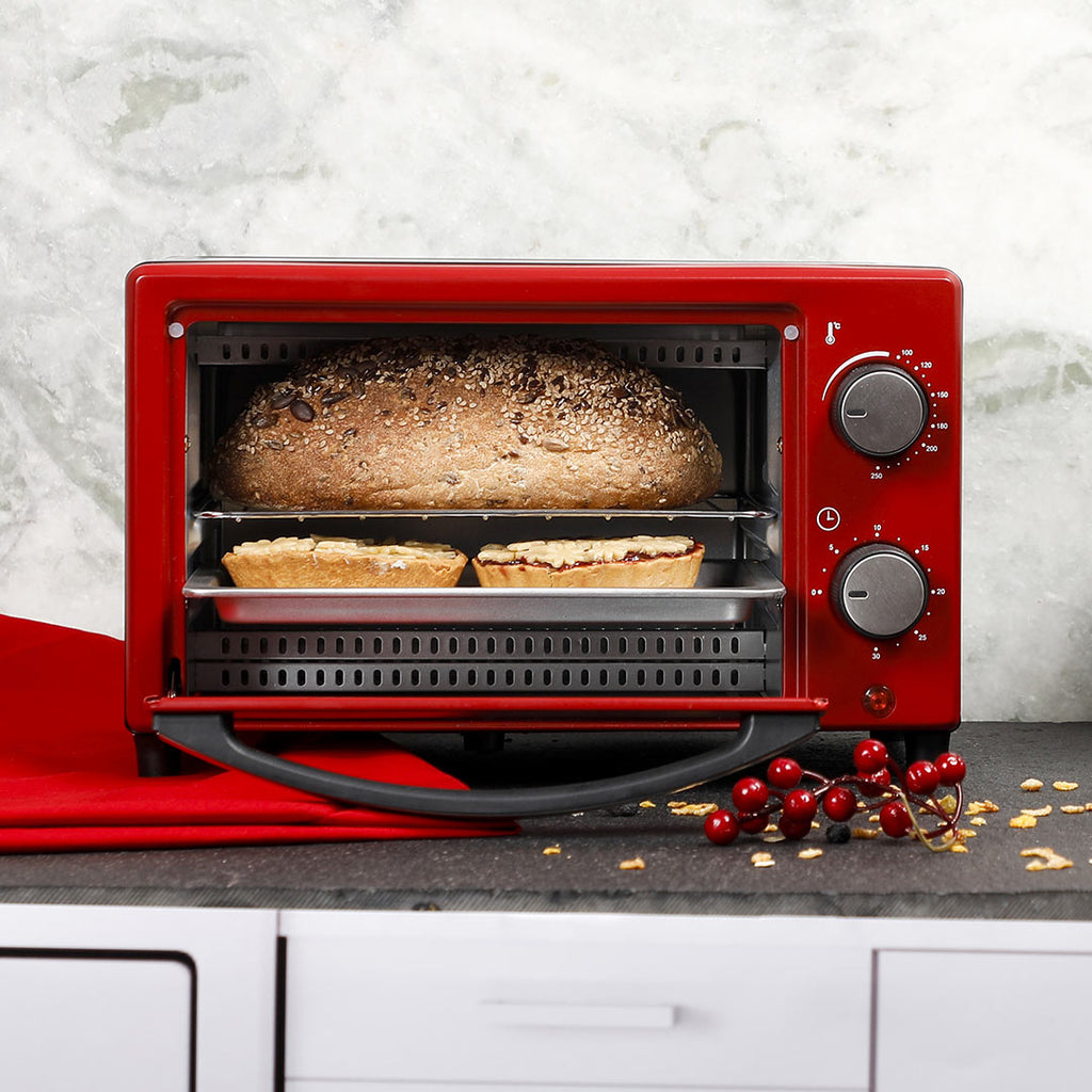 Oven Toaster Griller (OTG) Crimson Edge - 9 Litres - with Auto-shut Off, Heat-resistant Tempered Glass, Multi-stage Heat Selection, 2 Years Warranty, 650W, Red