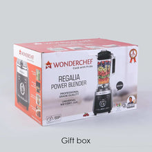 Load image into Gallery viewer, Regalia Professional Power Blender with Pulse Function| 3-in-1 Mixer,Blender,Grinder | 1200 Watt Full Copper Motor| Unbreakable 2 Litre Jar| Commercial Heavy Duty Blender with Stainless Steel Aircraft Grade Blades| 2 Year Warranty| Black