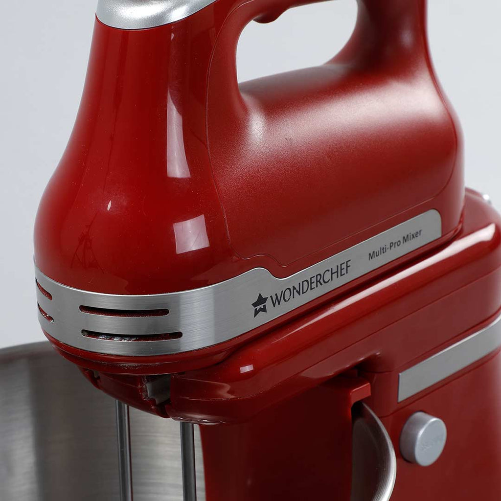 Crimson Revo Stand Mixer and Beater with 5 Speed Settings | Rotating Head Technology | 4.5L SS Bowl | 300 Watt Powerful Copper Motor | Mixing Beater, Dough Hook Attachments & Spatula | Ideal for Home Cooks & Professional Bakers |  2 Year Warranty | Red