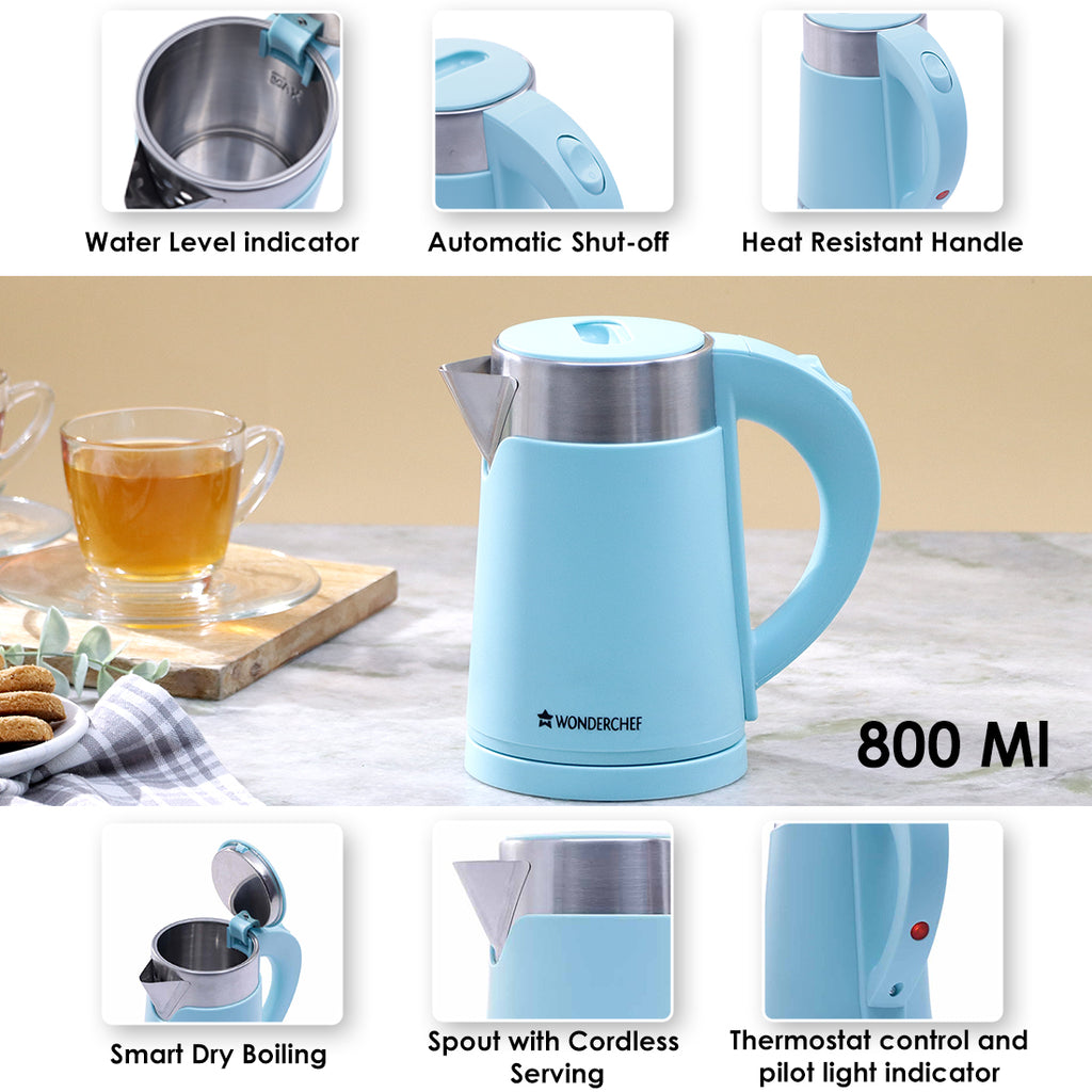 COOL-TOUCH Electric Kettle,1500 W, 800 ml, 2 Years Warranty
