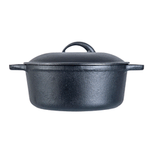 Load image into Gallery viewer, Forza Cast-Iron Fry Pan, Pre-Seasoned Cookware, Induction Friendly, 20cm, 3.8mm and Forza Cast-Iron Casserole With Lid, Pre-Seasoned Cookware, Induction Friendly, 25cm, 4.7L, 3.8mm