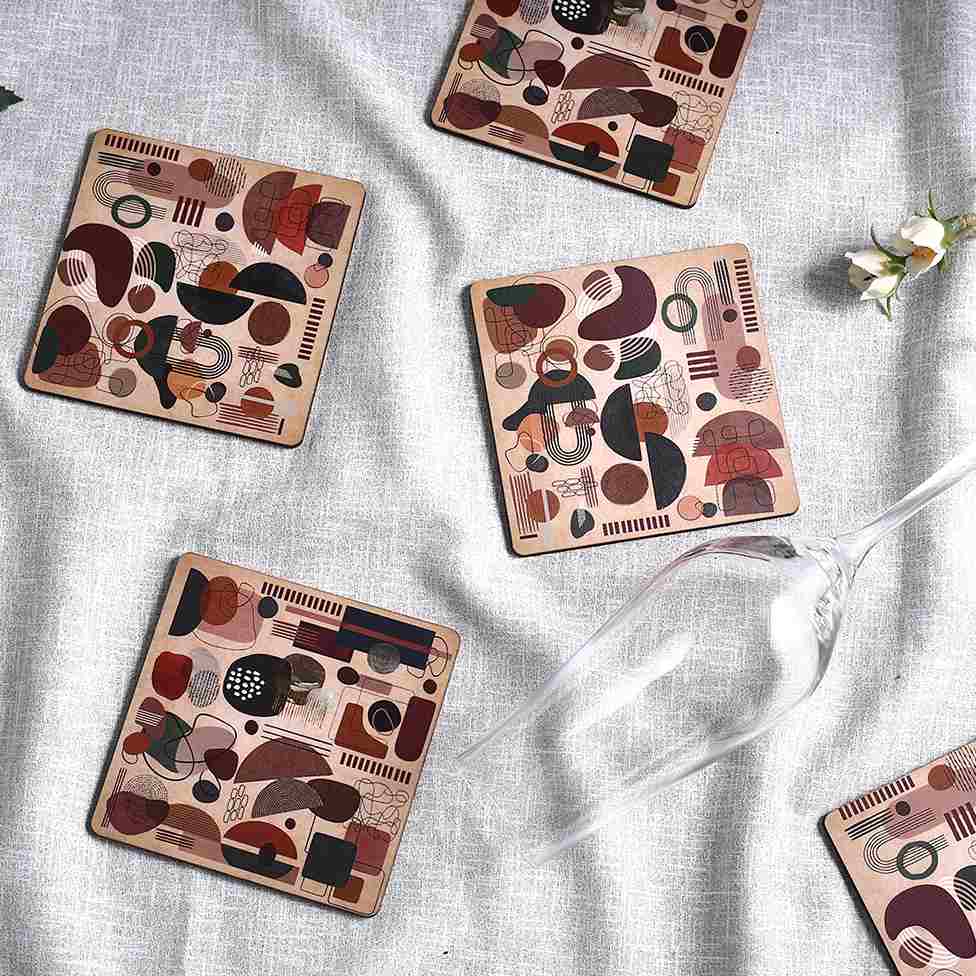 Casablanca Coaster Abstract Pattern - Set of 6 pcs