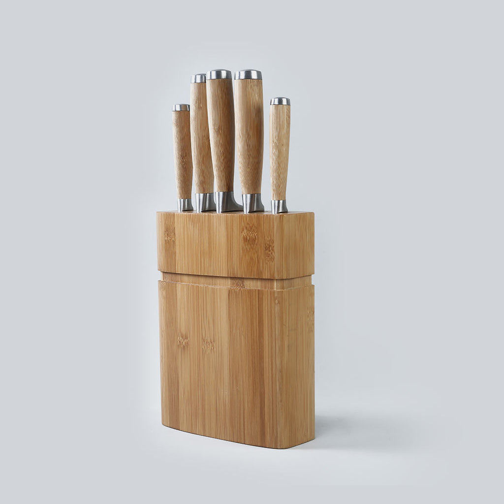 Razor Knife Block Set, Anti-rust Stainless Steel, Straight and Serrated Knives, 8" size,