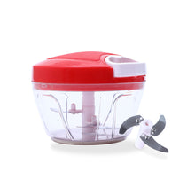 Load image into Gallery viewer, Platinum String Chopper with 3 Sharp Stainless Steel Blade 450 ml, Anti Slip Silicone, Compact, White and Red, 1 Year Warranty