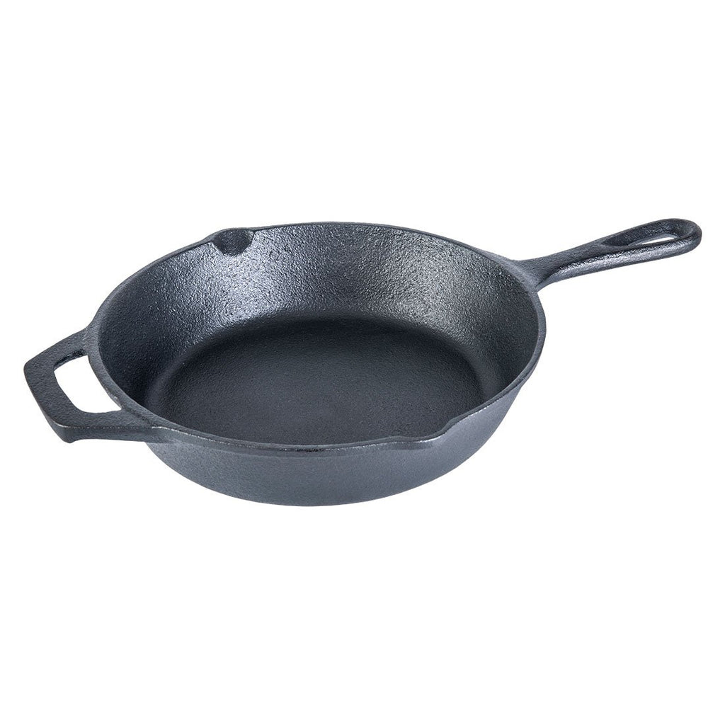 Forza Cast-Iron Fry Pan, Pre-Seasoned Cookware, Induction Friendly, 20cm, 3.8mm and Forza Cast-Iron Casserole With Lid, Pre-Seasoned Cookware, Induction Friendly, 25cm, 4.7L, 3.8mm