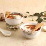 Teramo Stoneware Soup Bowl - Marble White (Set of 2)