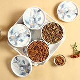 Venice Multipurpose Container & Tray - Blue Leaves (Set of 9)