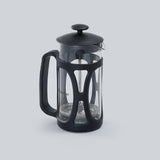 French Press Coffee & Tea Maker 350 ml|Premium Heat Resistant Borosilicate Glass Carafe|4 Level Filtration System|Stainless Steel Plunger with Mesh|Perfect for Coffee Brew Enthusiasts|1-2 Cups of Coffee|Brews in Just 3 Minutes|Black|1 Year Warranty
