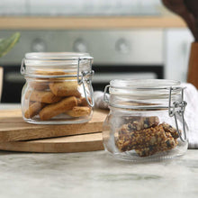 Load image into Gallery viewer, Bormioli Fido 2 Pc Set Glass Jar Container Small