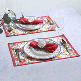 Como Table mats with floral prints - Red (Set of 6)