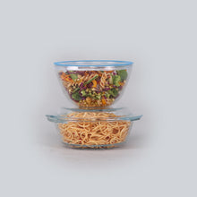 Load image into Gallery viewer, Victoria Borosilicate Glass 1 Casserole 1050ml + 1 Mixing Bowl 1000ml With Lids -  Set Of 2 Pcs