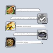 Load image into Gallery viewer, Platinum Plus Non-stick Cookware Set, 4Pc (Kadhai with Lid, Fry Pan, Dosa Tawa), Induction Bottom, Cool-touch Bakelite Handle, Pure Grade Aluminium, PFOA/Heavy Metals Free, 1 Year Warranty, Black