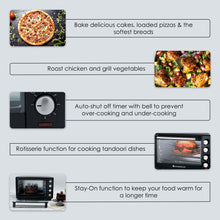 Load image into Gallery viewer, Oven Toaster Griller (OTG) - 40 Litres, Black - with Rotisserie,Auto-shut off, heat-resistant tempered glass, Multi-stage heat selection