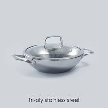 Load image into Gallery viewer, Stanton 28 cm Non-stick Kadhai/Kadai with Lid - 3.4 Litre | 3 ply steel