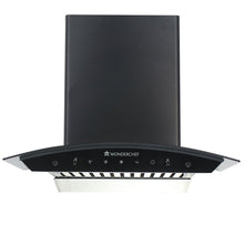 Load image into Gallery viewer, Ultima 60cm 1200 m3/hr Auto Clean Curved Glass Chimney | Baffle Filter | 1200M3/Hr powerful suction | Touch + 3 speed Motion Sensor control | Low Noise | 7 Year Warranty on Motor | 1 Year Comprehensive Warranty on Product | Black