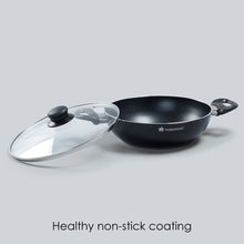 Load image into Gallery viewer, Ultra 24 cm Aluminium Non-Stick Wok | 2.7 L| Induction base| Meta-Tuff non-stick coating | Ideal for saute, roasting and healthy cooking| Black