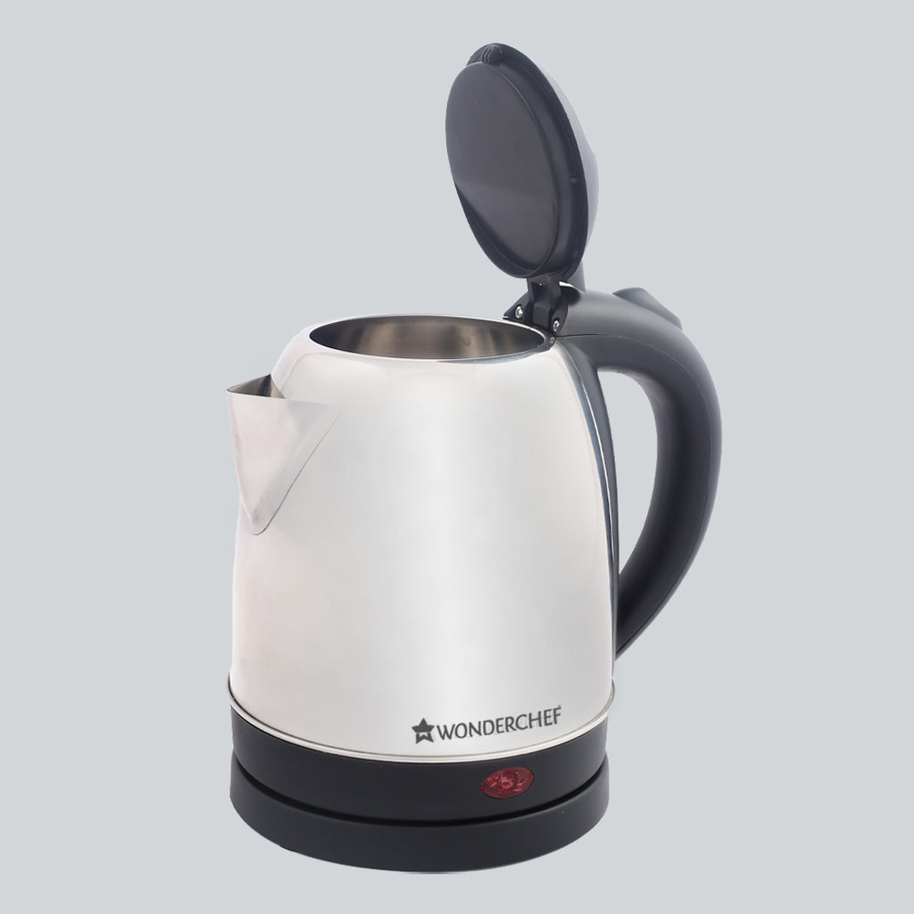 Prato Automatic Stainless Steel Cordless Electric Kettle, 1.5 Litres, Built-in Metal Filter, 304 Stainless Steel Interior, Ergonomic Handle Design, 1000W, 2 Years Warranty