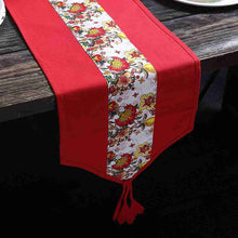 Load image into Gallery viewer, Como Table runner with floral print - Red