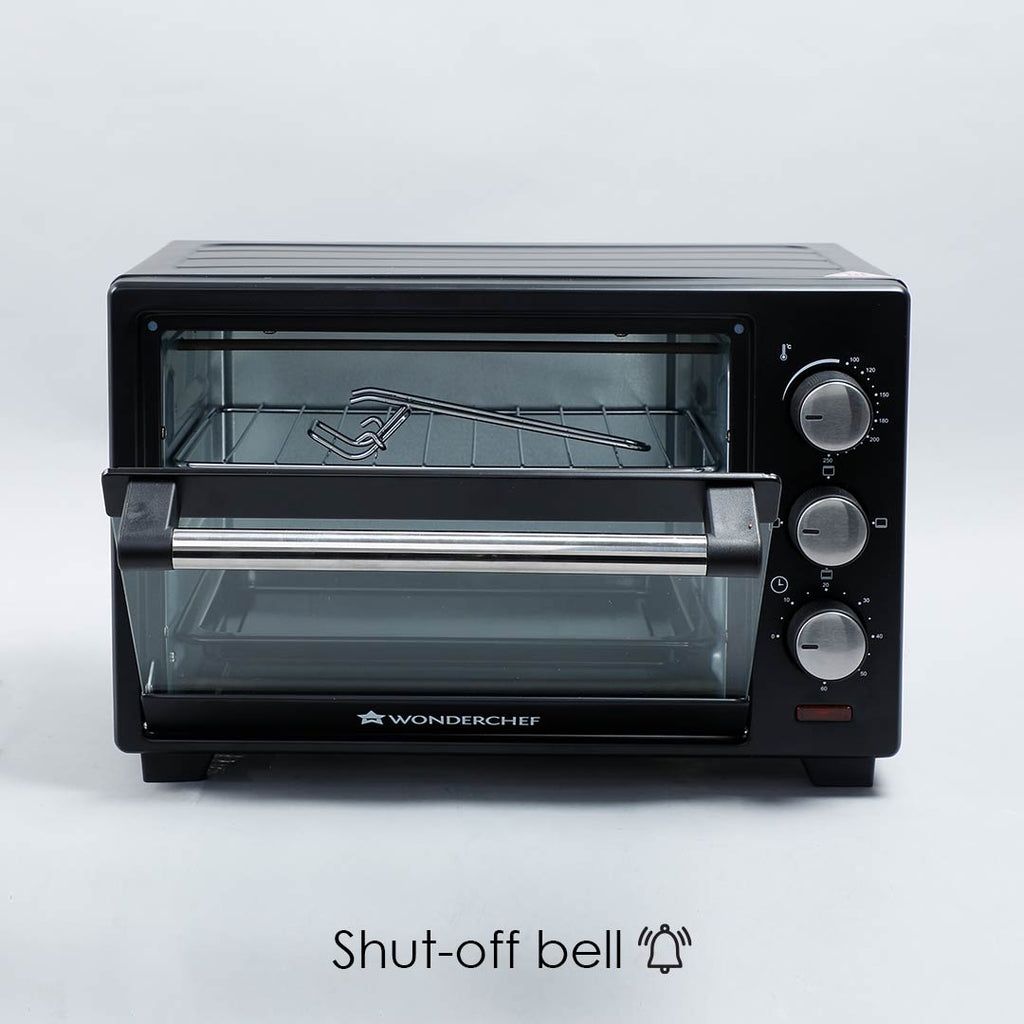Oven Toaster Griller (OTG) - 19 Litres, Black - with Auto-shut off, Heat-Resistant Tempered Glass, Multi-Stage Heat Selection