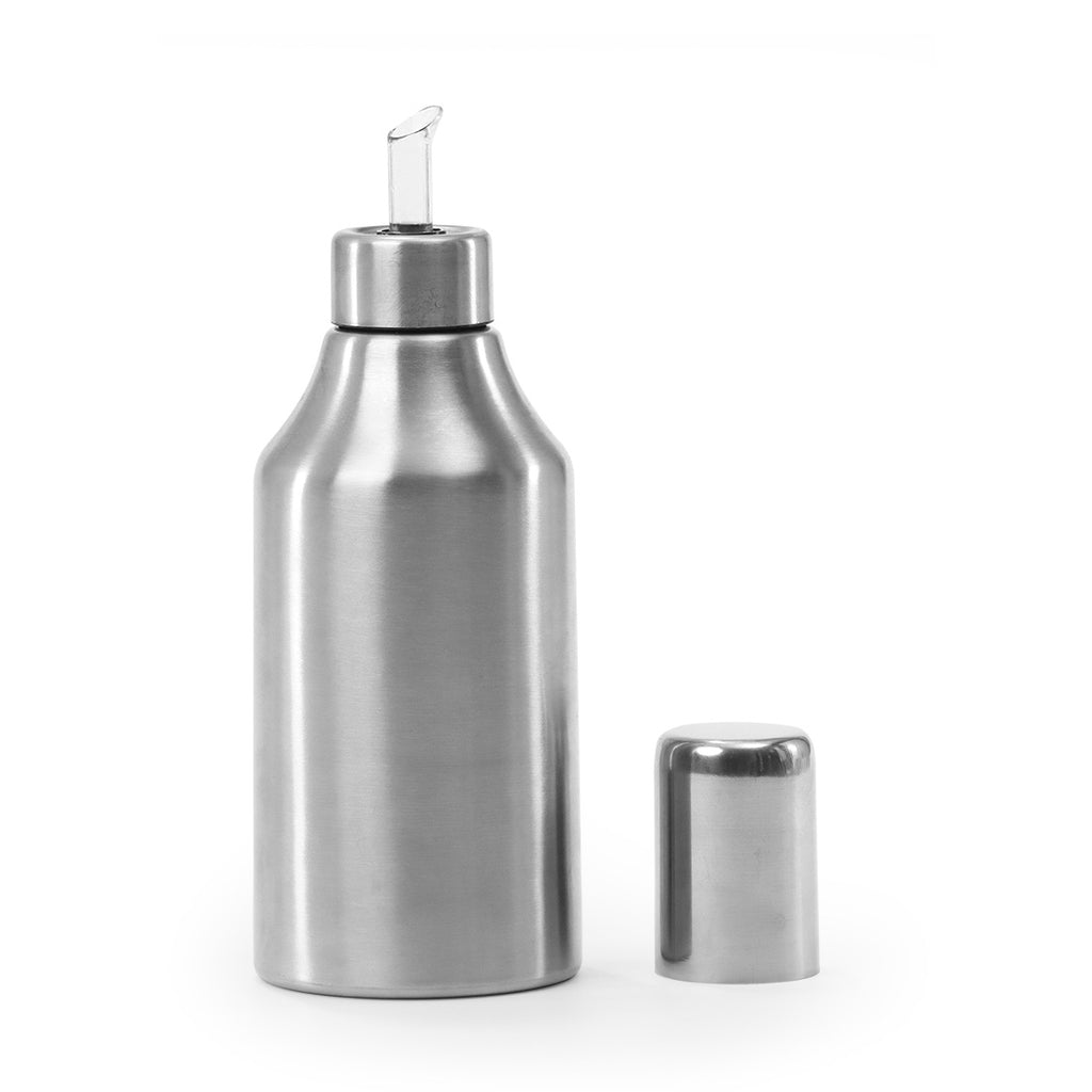 Deyuer 250/500ml Oil Dispenser Bottle with Measuring Transparent Wide  Opening Press Button Food Grade Oil Storage Leakproof No Back-flow Cooking  Vinegar Container Kitchen Tool,Silver 