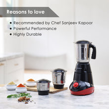 Load image into Gallery viewer, Capri Mixer Grinder 550W, Black &amp; Red, 5 Years Warranty