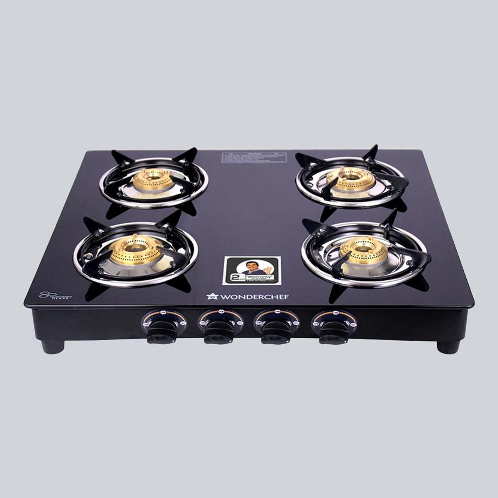 Acura 4 Burner Glass Cooktop, Toughened Glass Top, Compact design, Manual, 1 year warranty