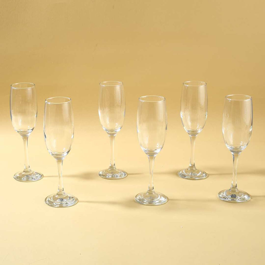 Modena Champagne Flute Glass 190 Ml (Set Of 6)
