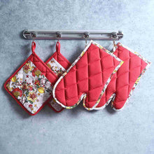 Load image into Gallery viewer, Como Oven Mittens - Red (Set of 2)