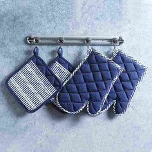 Load image into Gallery viewer, Como Oven Mittens - Blue (Set of 2)