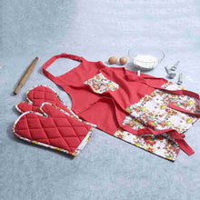 Load image into Gallery viewer, Como Oven Mittens - Red (Set of 2)