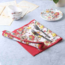Load image into Gallery viewer, Como Table mats with floral prints - Red (Set of 6)
