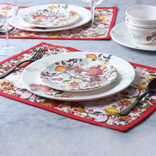 Load image into Gallery viewer, Como Table mats with floral prints - Red (Set of 6)