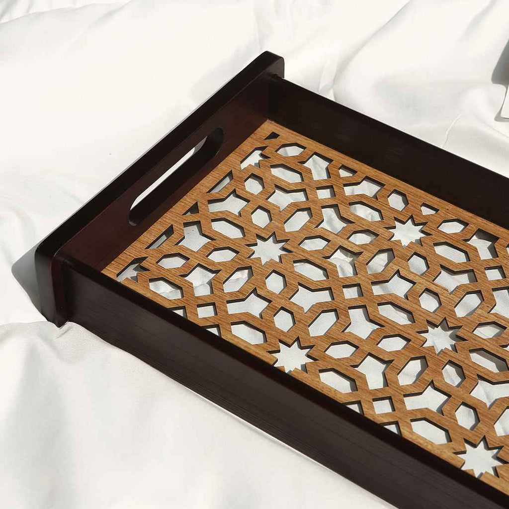 Casablanca Ornamental Tile Glass Tray -Medium